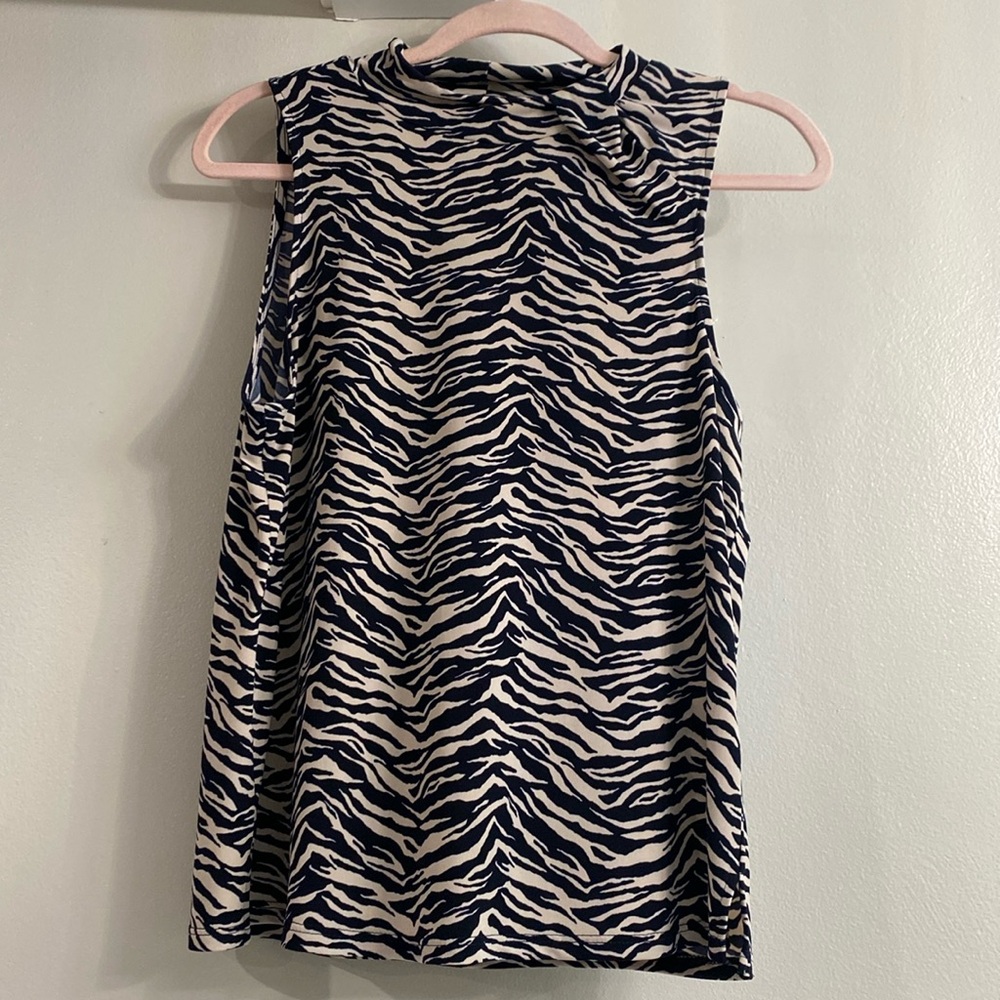 Zebra print mock neck top